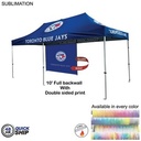 48 Hr Quick Ship - 10' Back Wall for 10'x20' Tent Kit, Sublimated, Double Sided Print