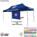 24 Hr Express Ship - 10' Back Wall for 10'x20' Tent Kit, Sublimated, Single Sided Print
