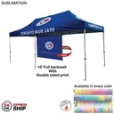 24 Hr Express Ship - 10' Back Wall for 10'x20' Tent Kit, Sublimated, Double Sided Print