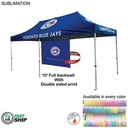 72 Hr Fast Ship - 10' Back Wall for 10'x20' Tent Kit, Sublimated, Double Sided Print