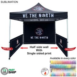 [SU771-3] 72 Hr Fast Ship - Half Side Wall for 10'x10' Tent Kit, Sublimated, Single Sided Print