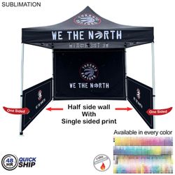 48 Hr Quick Ship - Half Side Wall for 10'x10' Tent Kit, Sublimated, Single Sided