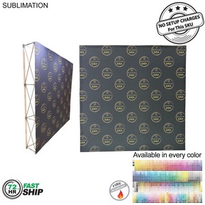72 Hr Fast Ship - 7.5' Straight Wall Full Height Tension Fabric Pop-up Display Kit, NO SETUP CHARGE