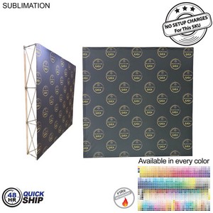 48 Hr Quick Ship - 7.5' Straight Wall Full Height Tension Fabric Pop-up Display Kit, NO SETUP CHARGE