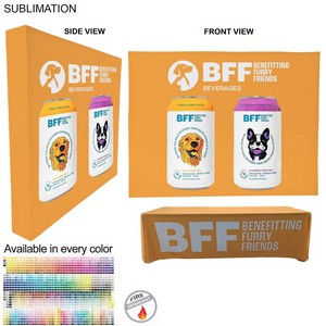 Trade Show Booth Package Ultra, 10' Straight Wall Display w/Wrap End Caps & Premium 8' tablecloth