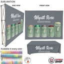 24Hr Express Ship-Trade Show Booth Package Ultra, 10' Straight Fabric Wall and Premium 8' tablecloth