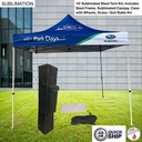 48Hr Quick Ship - 10' Steel Tent Kit, Includes Steel Frame, Sublimated Canopy, Case, Grass Stake Kit