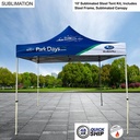 48Hr Quick Ship - 10' Steel Tent Kit, Includes Steel Frame and Sublimated Canopy Only