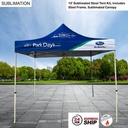 24 Hr Express Ship - 10' Steel Tent Kit, Includes Steel Frame and Sublimated Canopy Only