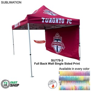 72Hr Fast Ship - Full 15' Back Wall for 10'x15' Tent Kit, Sublimated, Single Sided Print