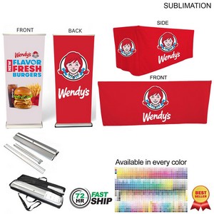 [SU780-10] 72Hr Fast Ship - Outdoor Event Package 4, Double Sided Deluxe Pull Up Banner + 6' Box Fit Cloth