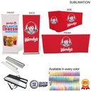 48Hr Quick Ship - Outdoor Event Package 4, Double Sided Deluxe Pull Up Banner + 6' Box Fit Cloth