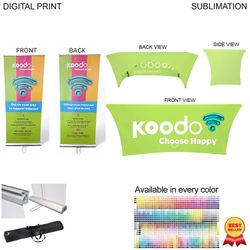 Supreme Tradeshow Package, Double sided Pull up Banner + Stretch fit tablecloth 6'