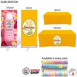 [SU783-12] 24Hr Express Ship - Outdoor Event Package 3, Double Sided Outdoor Pull Up Banner+ 6' Box fit Cloth