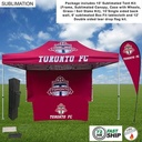 72Hr Fast Ship - Deluxe Tent Flag Package, 15' Tent, 15' Backwall, Tablecloth, Double Sided Flag Kit