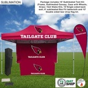 72Hr Fast Ship - Game Day Tailgate Package, 15' Tent, 15' Backwall,Tablecloth, double sided Flag