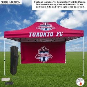 Tent Backwall Package, 15' Sublimated Tent Kit and 15' Full Single Sided Backwall