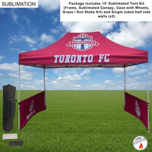 Tent Sidewalls Package,15' Sublimated Tent Kit and 2 Half Single Sided Sidewalls