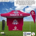 48Hr Quick Ship -Deluxe Tent Flag Package, 15' Tent, 15' Backwall, Tablecloth, Double Sided Flag Kit