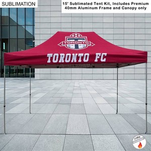 15' Premium Sublimated Tent Kit, Includes Premium 40mm Aluminum Frame and Canopy Only