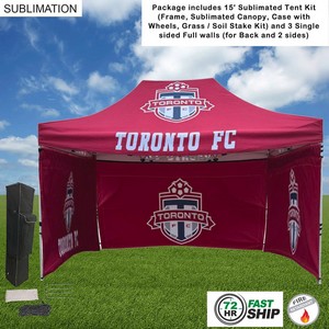 72Hr Fast Ship - Full Privacy Tent Package, 15' Sublimated Tent Kit, 3 Single Sided Full Walls