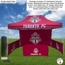 Supreme Event Package, 15' Sublimated Tent, 15' Backwall, 2 Half Sidewalls, and 6' BoxFit Tablecloth