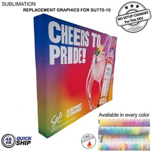 [SU786-12] 48 Hr Quick Ship - Replacement Graphics for 10' Straight Wall w/Wrap End Caps