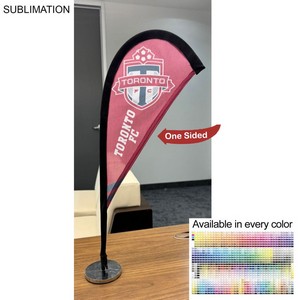 [SU789] Table Topper Teardrop Sail Sign Flag, 20", Full Color Graphics One Side