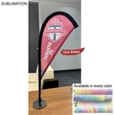 Table Topper Teardrop Sail Sign Flag, 20", Full Color Graphics One Side