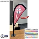48Hr Quick Ship - Table Topper Teardrop Sail Sign Flag, 20", Full Color Graphics One Side