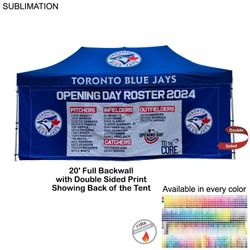 Full 20' Back Wall for 10'x20' Tent Kit, Sublimated, Double Sided Print