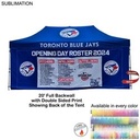 Full 20' Back Wall for 10'x20' Tent Kit, Sublimated, Double Sided Print