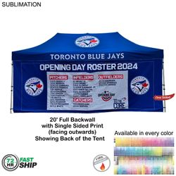 72 Hr Fast Ship - Full 20' Back Wall for 10'x20' Tent Kit, Sublimated, Single Sided Print