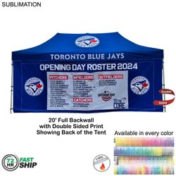 72 Hr Fast Ship - Full 20' Back Wall for 10'x20' Tent Kit, Sublimated, Double Sided Print