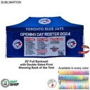 72 Hr Fast Ship - Full 20' Back Wall for 10'x20' Tent Kit, Sublimated, Double Sided Print