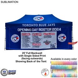 [SU790-5] 48 Hr Quick Ship - Full 20' Back Wall for 10'x20' Tent Kit, Sublimated, Single Sided Print