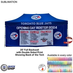 48 Hr Quick Ship - Full 20' Back Wall for 10'x20' Tent Kit, Sublimated, Double Sided Print