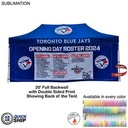 48 Hr Quick Ship - Full 20' Back Wall for 10'x20' Tent Kit, Sublimated, Double Sided Print