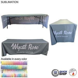 [SU800-3] 48 Hr Quick Ship - Sublimated PREMIUM Cloth for 8' Table, Drape Style, Open Back, Rounded corners