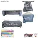 24Hr Express Ship - 8' LazerCut 3-Sided PREMIUM Sublimated Tablecloth, Drape Style, Open Back