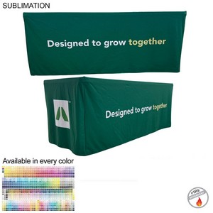 [SU808] Sublimated PREMIUM Box Style Fitted Table Cloth for 6' Table, Premium Fabric, 4 Sided, Closed Back