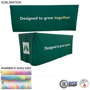 48Hr Quick Ship - Sublimated PREMIUM Box Style Fitted Table Cloth for 6' Table, 4 Sided, Closed Back