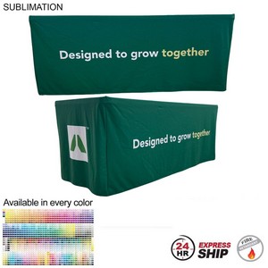 [SU808-4] 24Hr Express Ship - Sublimated PREMIUM Box Style Fitted Table Cloth for 6' Table, 4 Sided