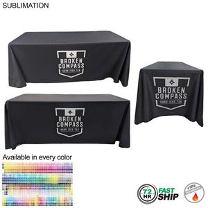 [SU811-2] 72 Hr Fast Ship - Sublimated PREMIUM Cloth for 6' table, Drape Style, Closed Back, Rounded Corners