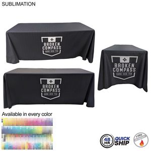 [SU811-3] 48 Hr Quick Ship - Sublimated PREMIUM Cloth for 6' Table, Drape Style, Closed Back, Rounded Corners