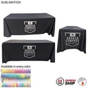 24Hr Express Ship - Sublimated PREMIUM Cloth for 6' table, Drape Style, Closed Back, Rounded Corners