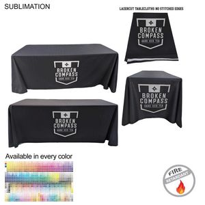 [SU811-5] 6' LazerCut 4-Sided PREMIUM Sublimated Tablecloth, Drape Style, Closed Back