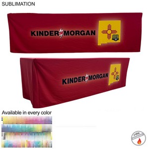 [SU815] Sublimated PREMIUM Box Style Fitted Table Cloth, 8' Table, Premium Fabric, 4 Sided, Closed Back