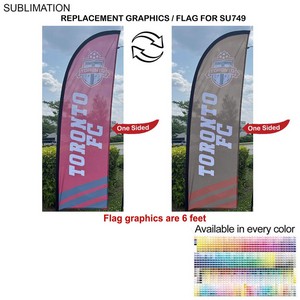 Replacement Flag for 8.5' Small Feather Flag Kit, Full Color Graphics One Side