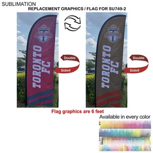 Replacement Flag for 8.5' Small Feather Flag Kit, Full Color Graphics Double Sided